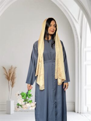 Turkish Style Double Pocket With Belt Design Abaya