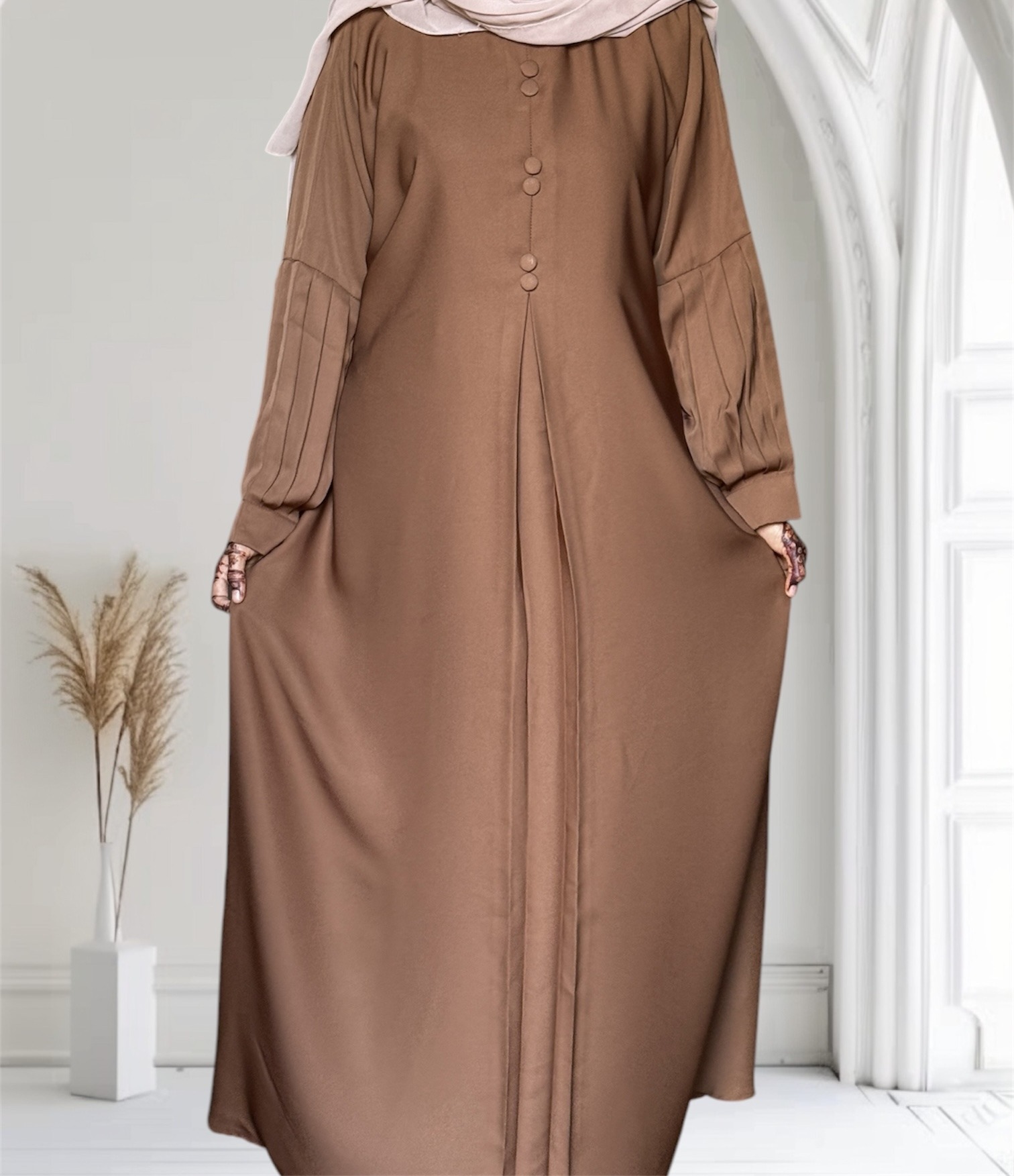 Turkish Plated Sleeves Design Abaya