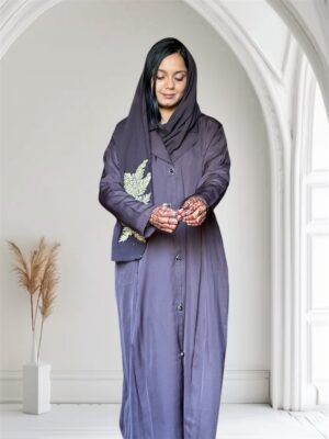 Turkish Style Front Open Abaya Double Pocket With Belt
