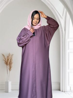 Turkish Style , Maxi With Plated Sleeves, Abaya