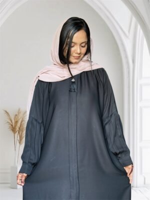 Turkish Style , Maxi With Plated Sleeves, Abaya