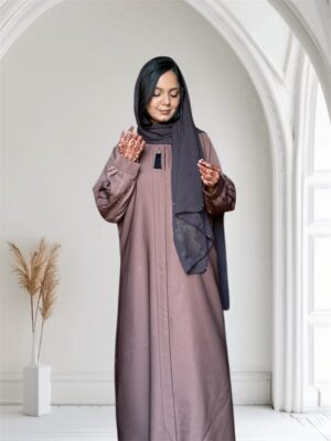 Turkish Style , Maxi With Plated Sleeves, Abaya