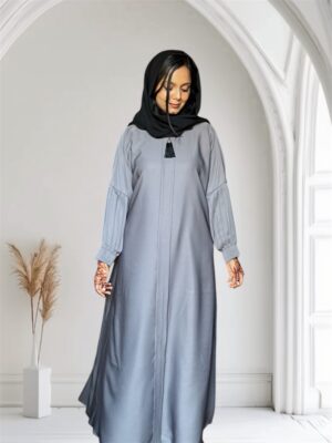 Turkish Style , Maxi With Plated Sleeves, Abaya