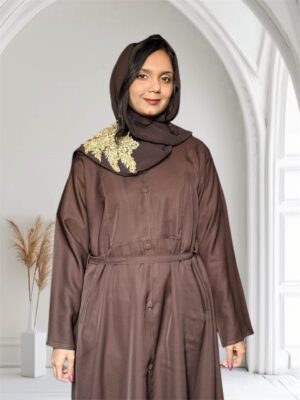 Turkish Style Double Pocket With Belt Design Abaya